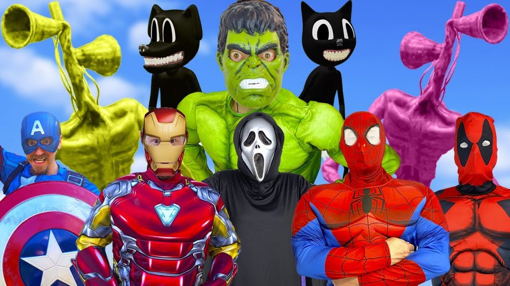 Spider-Man, Hulk In a House Funny Life | SUPERHEROS SQUAD VS Siren Head, Cartoon Cat | Hulk Prank