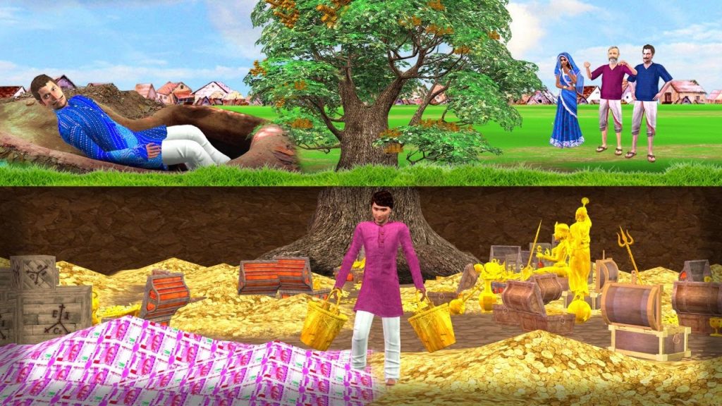 भूमिगत जादुई पेड़ Underground Magical Tree Hindi Kahaniya Funny Comedy Stories