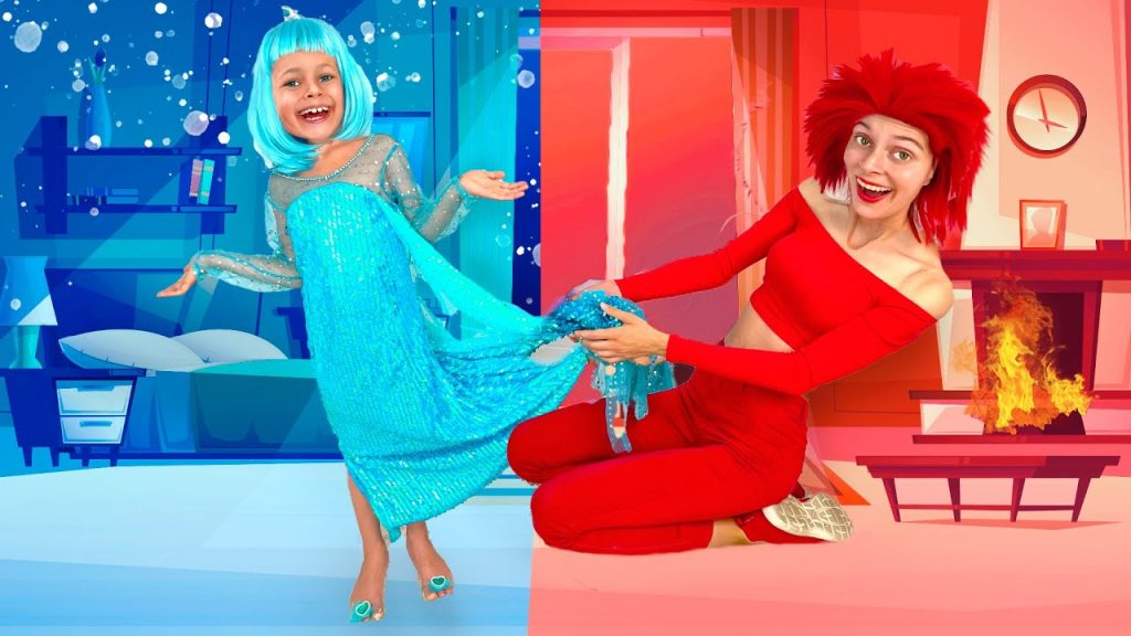 Its so Hot! Kids Hot vs Cold Challenge Funny Video and Cartoon Baby Stories!