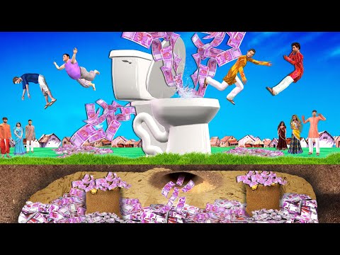 जादुई शौचालय भूमिगत पैसे Magical Toilet Underground Money Hindi Kahaniya New Funny Comedy Video