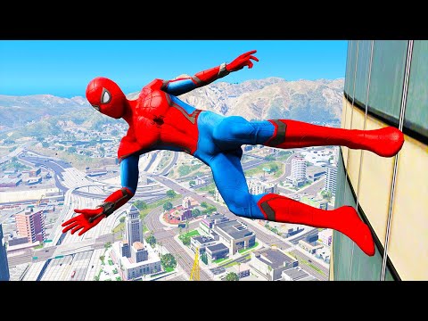 GTA 5 Spiderman Gameplay – Spider-Man Funny Moments & Fails, Jumps