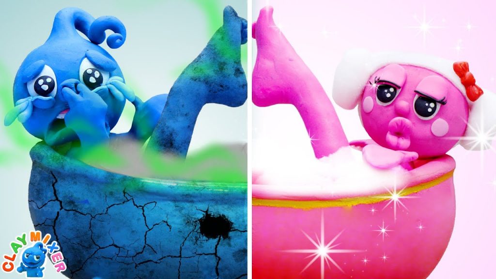 Tiny, Which Bathtub Do You Like? Pink vs Blue Bathroom – Funny Situations by Clay Mixer