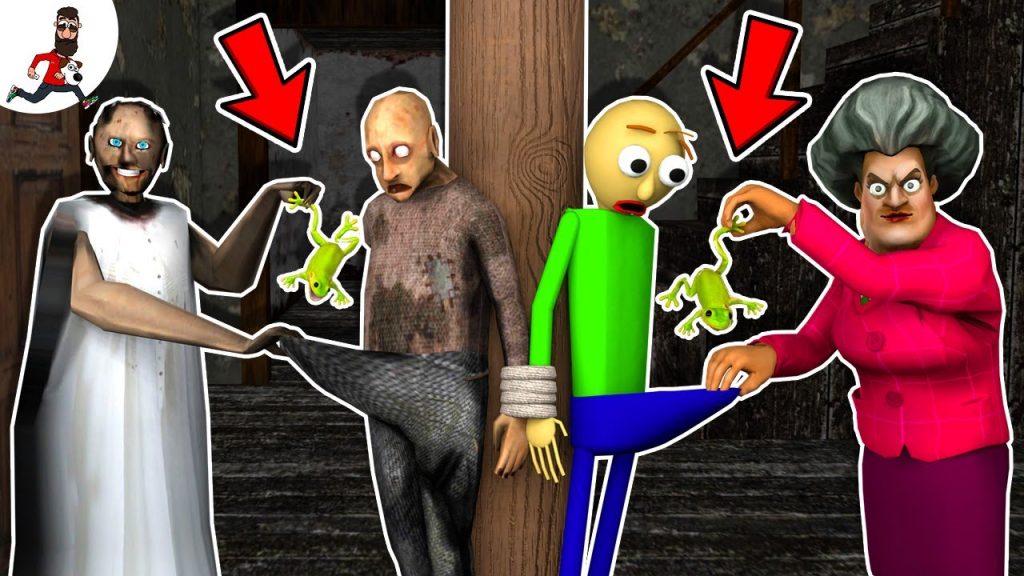 Granny, Grandpa vs Baldi, Scary Teacher ► funny horror animation granny parody Tui Tui