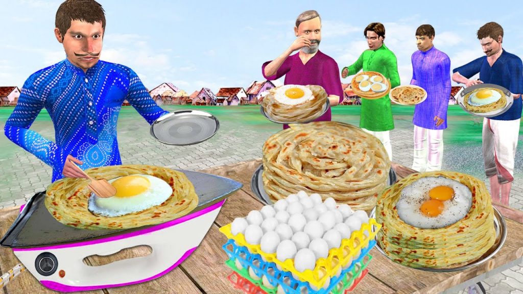 इस्त्री अंडा पराठा IronBox Egg Parata Street Food Moral Stories Comedy Video Hindi Kahani New Comedy