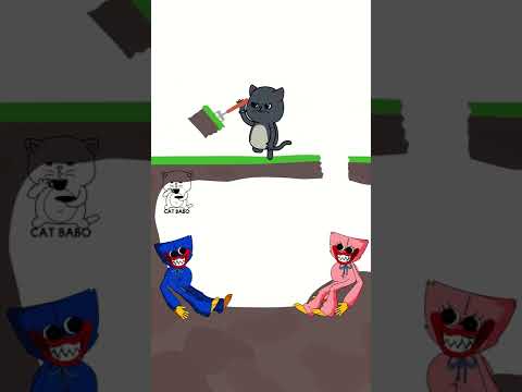 Kissy Missy and Huggy Wuggy Couldn’t Outsmart  – Cat Babo Funny Animation (Animation Meme) #Shorts