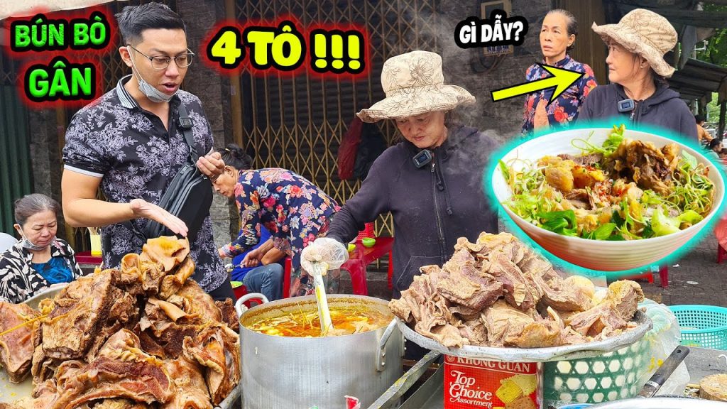 Sáng Sớm Ăn 4 Tô BÚN BÒ GÂN Mâm Đồ Đầy Vung Chị Em Cô Chủ Liên Tục Cản Sợ Ăn Không Hết Và Cái Kết.