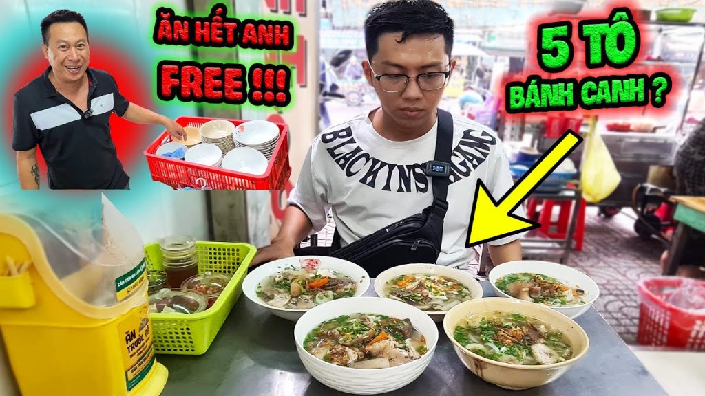 Ăn Hết 5 Tô BÁNH CANH GIÒ HEO Bình Thới Funny Hùng Được Anh Chủ Miễn Phí Còn Tặng Thêm Cơm.