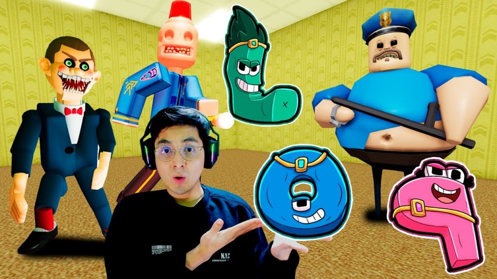 MR.FUNNY, EL POLICIA BARRY, SIREN COP Y LOS ALPHABET LORE SUPERHEROES EN LOS BACKROOMS | JehxTp