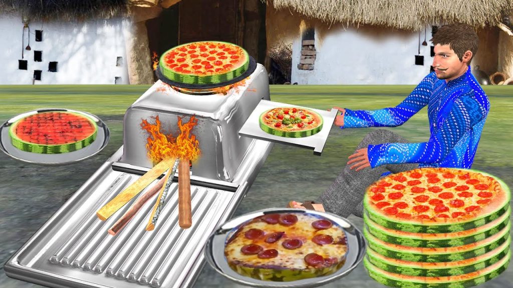 तरबूज पिज्जा Watermelon Pizza | Watermelon Chicken Pizza Moral Stories Hindi New Funny Comedy Video