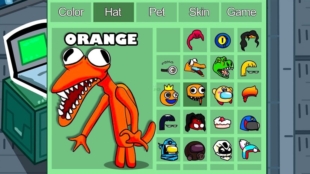 Orange (RainBow Friends) in Among Us ◉ funny animation – 1000 iQ impostor
