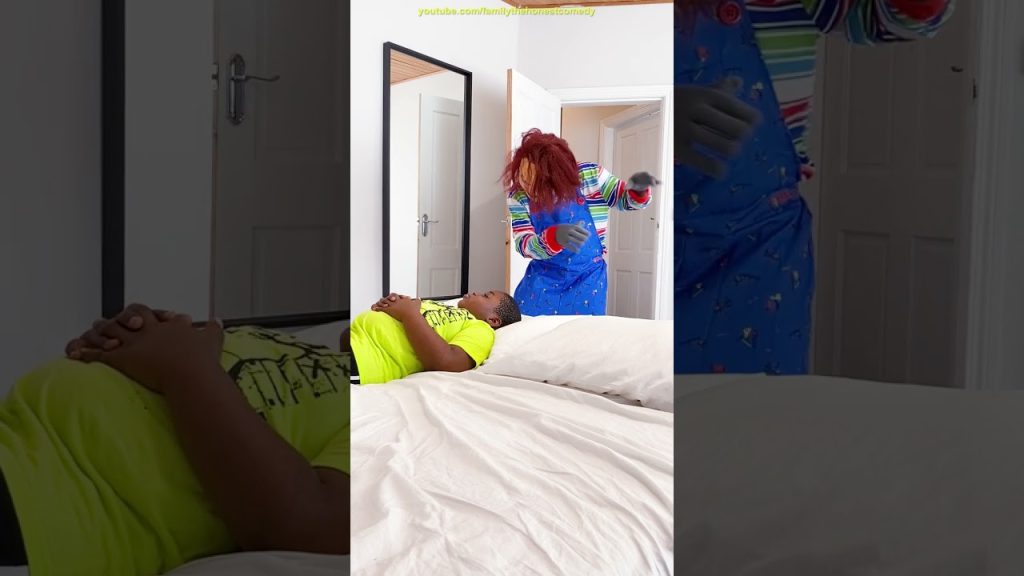 NERF WAR: DANCING MONSTER CHUCKY in my bedroom funny video short 2022 Comedy Real Life Zombie