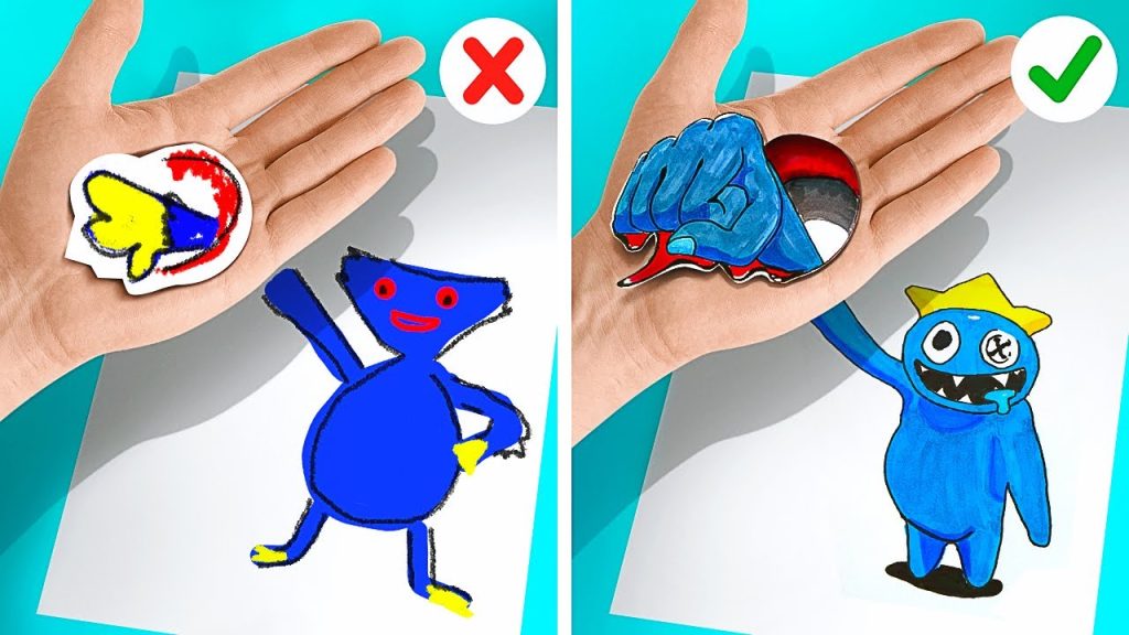 COOL PAPER CRAFTS & ARTS FROM RAINBOW FRIENDS || Drawing & Fun Finger Heart DIY BY 123 GO! TRENDS