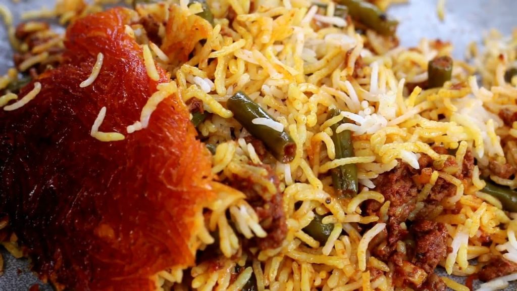 Lubia Polo Persian Rice Dish – with Green Beans  – Persian Food Recipe