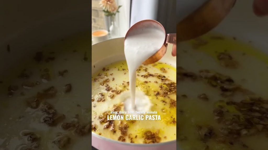 Lemon Garlic Pasta Recipe #food #recipe #vegan #dinner #lunchrecipe #vegetarianrecipes #pasta