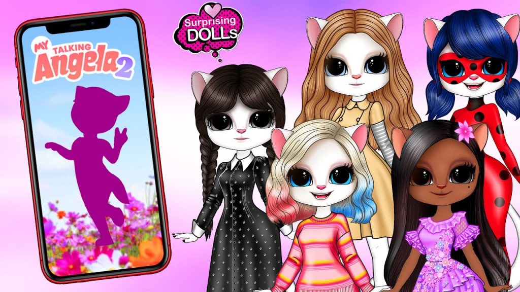 My Talking Angela 2 😻 M3GAN, Wednesday Addams, Enid, Harley Quinn – DIY Arts & Paper Crafts