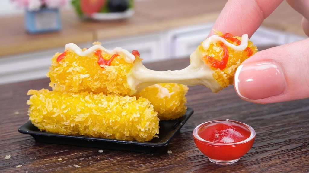 Amazing Miniature Mozzarella Cheese Sticks | The Best Miniature Cooking Tiny Food Recipe