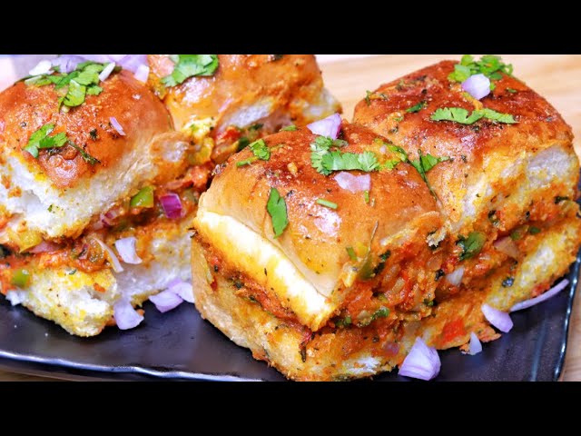 Masala Pav | Mumbai famous Street – Fast Food Recipe |Bhaji stuffed Pav Recipe