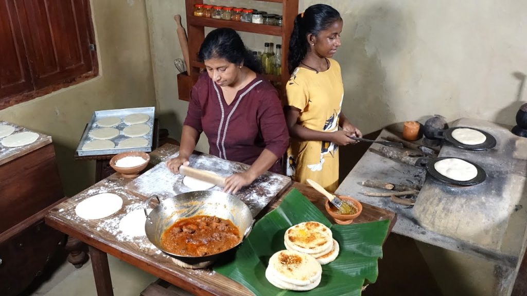 Turkish Flatbread with Red Chicken Masala Gravy ❤ Village Food Recipe by Village Mom and Daughter