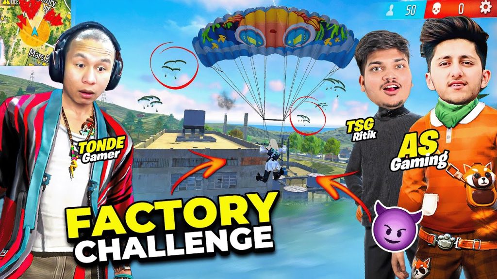 Factory Roof Challenge with As Gaming & Tsg Ritik 🔥Free Fire Max