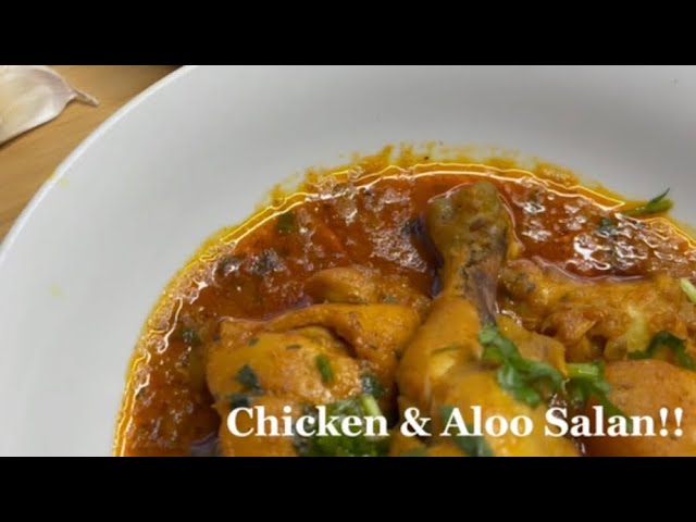 Easy and Delicious Chicken & Aloo Salan for beginners!! #food #recipe #chickensalan