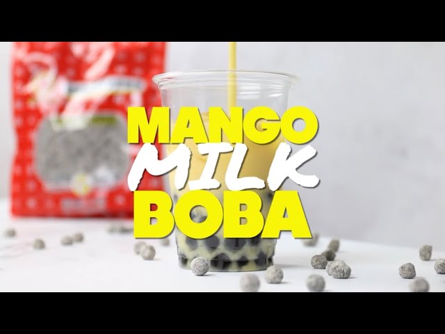 Easy and Delicious Mango Milk Boba Food Recipe in 5 Minutes