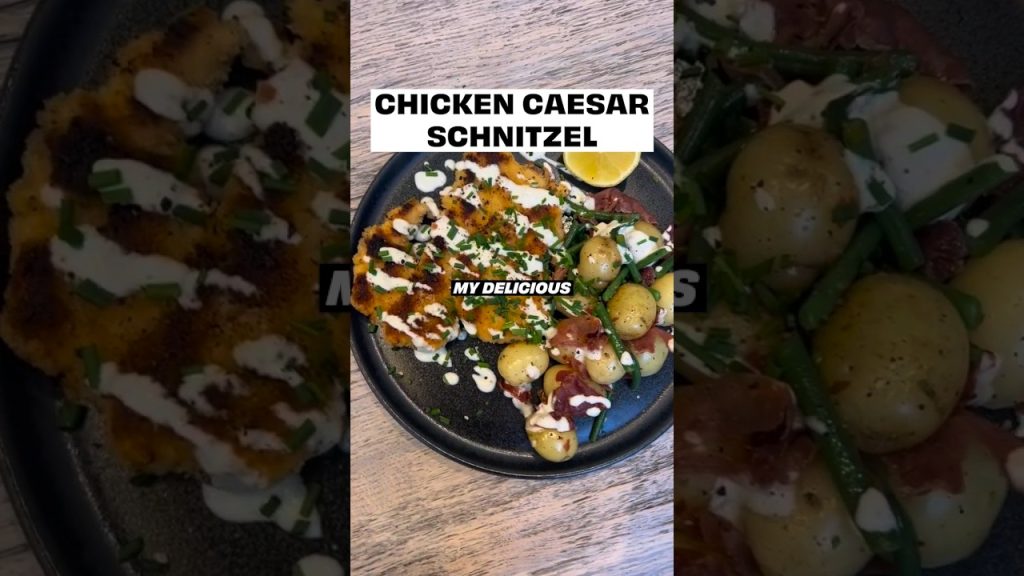 Chicken Caesar schnitzel with Parma ham and potatoes 😍 #food #recipe #healthy