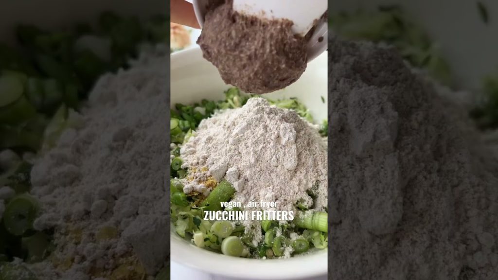 Vegan Zucchini Fritters in the Air Fryer #food #recipe #vegan #healthyrecipes #lunch #dinner