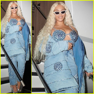 Beyonce Wows in Bejeweled Denim During Surprise Trip to Brazil