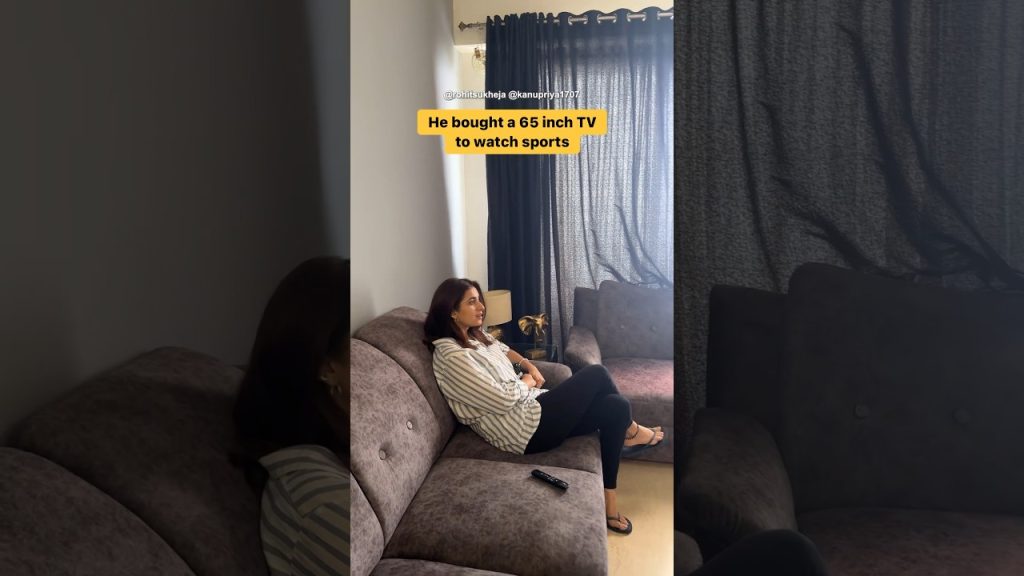Husband bought a new TV. #Funny #comedy #couple #explore #shorts #marriage #TV #sports