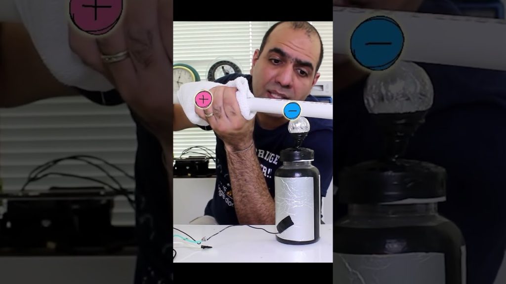 Making a super high voltage capacitor: Leyden Jar #capacitor #highvoltage #charge #funny