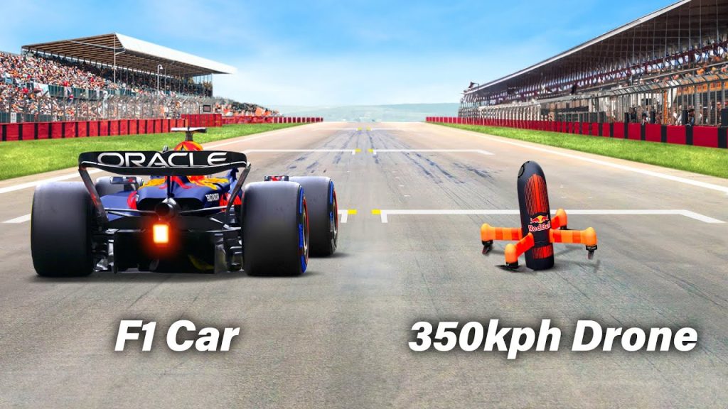 World’s Fastest Camera Drone Vs F1 Car (ft. Max Verstappen)