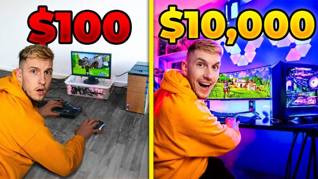$100 VS $10,000 DREAM Gaming Setup!