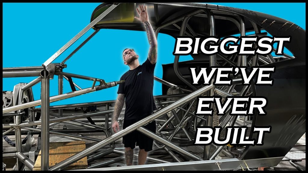 Built for a GIANT. Cleetus McFarlands funny car cage is finished!