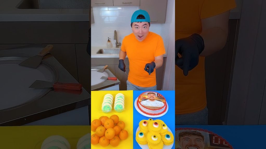 MrBeast cake vs egg ice cream challenge!🍨 #mrbeast #funny #icecream by Ethan Funny Family