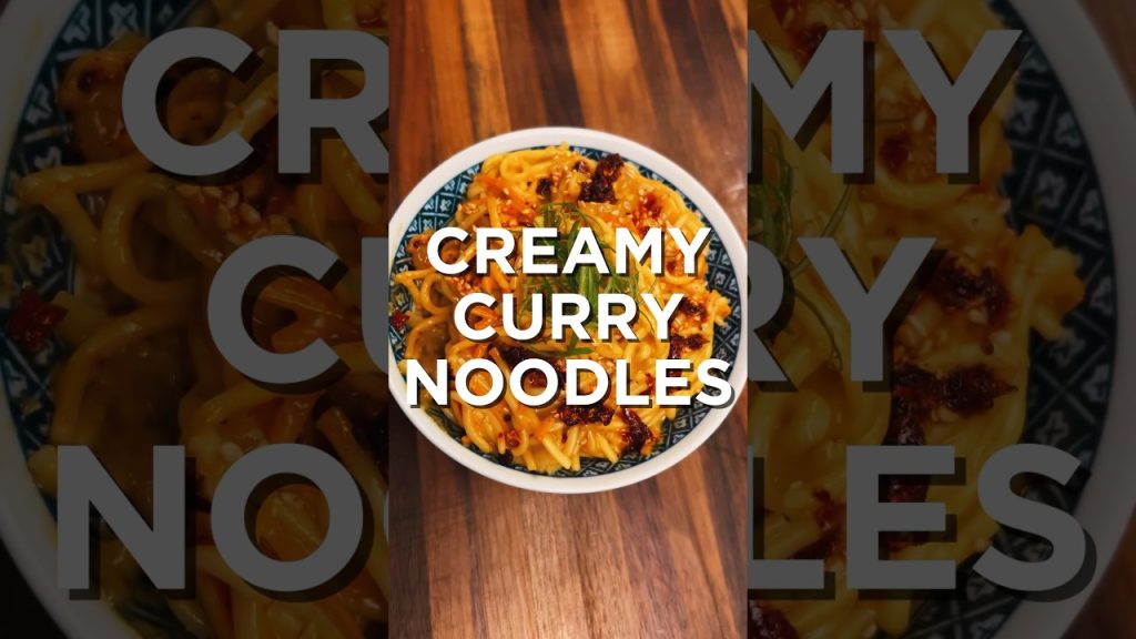 Creamy curry noodles are an easy staple! #food #recipe #cooking #shorts