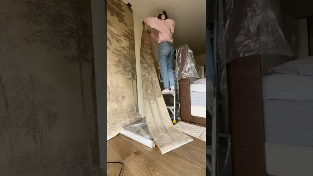 one year later… the wallpaper mural of my dreams #home #interiordesign #shorts