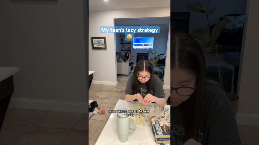 My teen’s lazy strategy 😅 and it worked🤪 #funnyvideo #comedy #lazy #smart