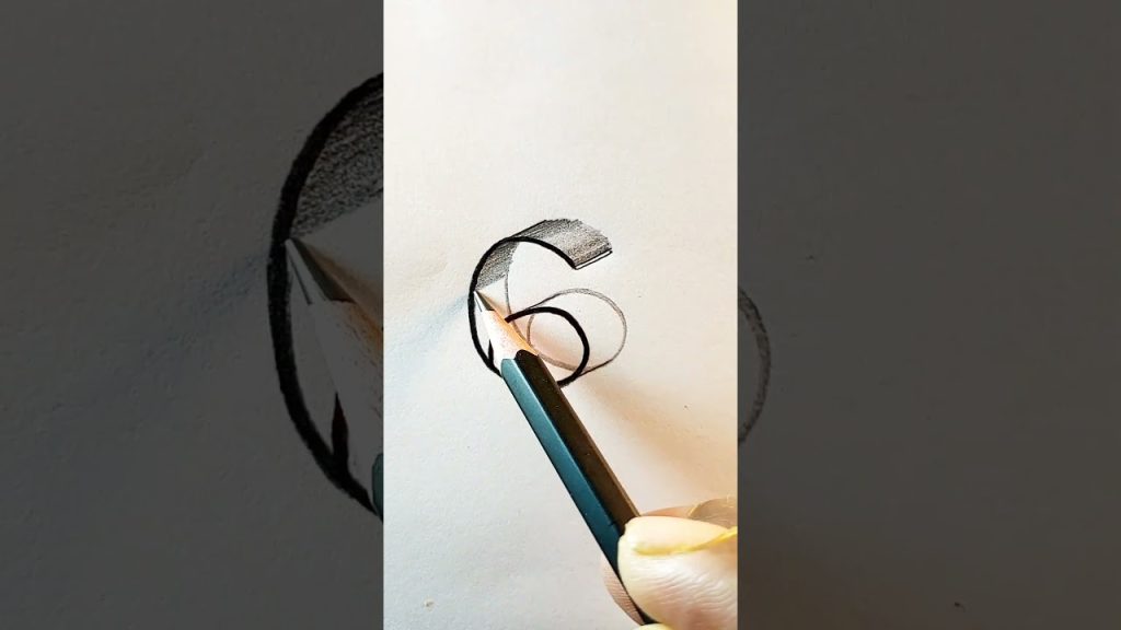 Learning 3d number illusion #3ddrawing #arts #sketch #design