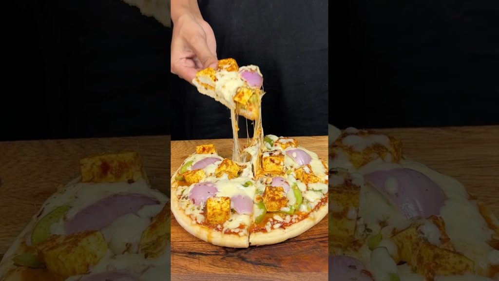 Paneer pizza ASMR #tinglefeast #cooking #food #recipe #asmrcooking
