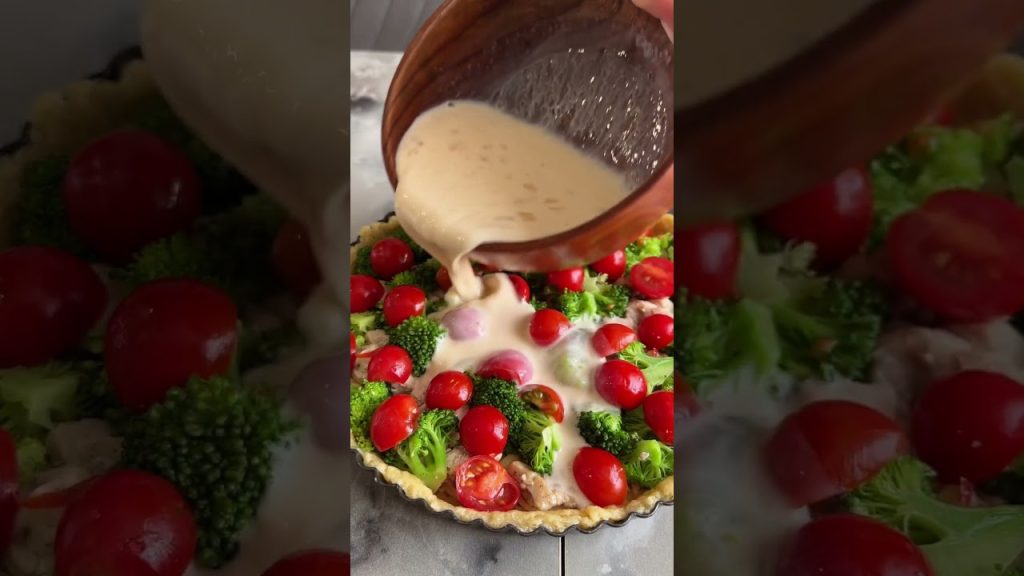Киш с курицей и брокколи #food #recipe #кишскурицей