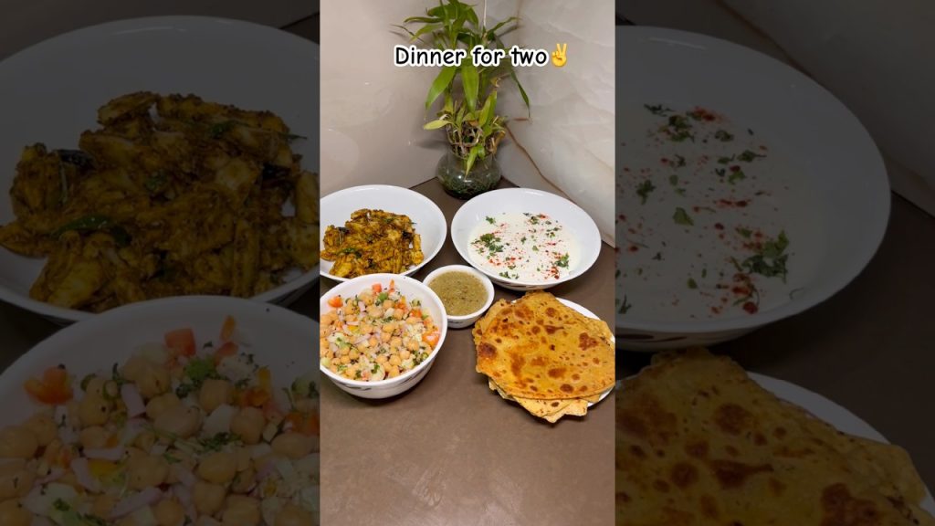 Day199-Dinner for two✌️Arbi Masala,Chole Salad #dinner #food #recipe #shorts #foodvlog #cooking #yt