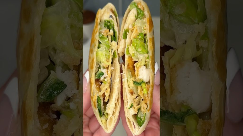 viral chicken caesar salad crunch wraps recipe 🥗 #shorts #food #recipe #easyrecipe #chicken #salad