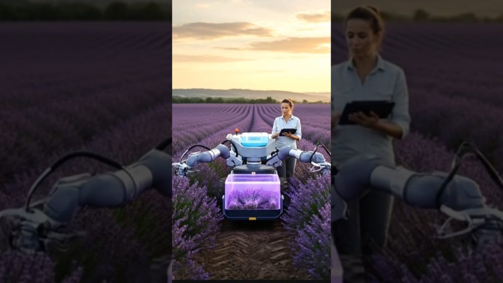 Futuristic Lavender Harvesting Machine in Action | Modern Agriculture Technology