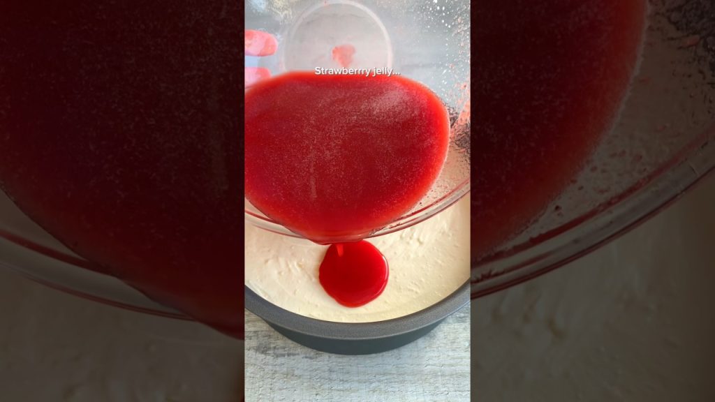 Strawberry vanilla cheesecake #shorts #food #recipe #baking