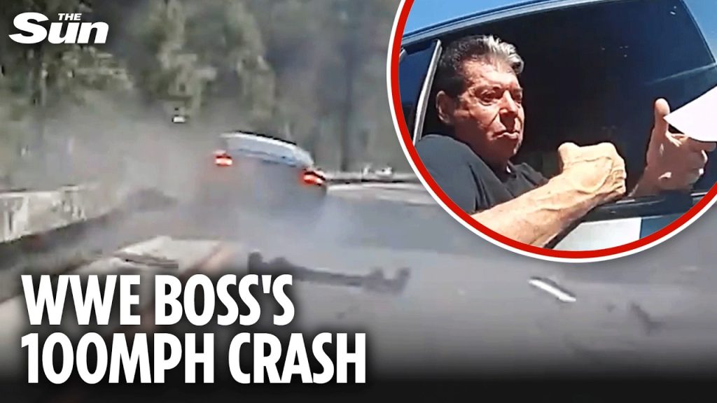 Horrifying moment WWEs Vince McMahon smashes Bentley into car at 100mph