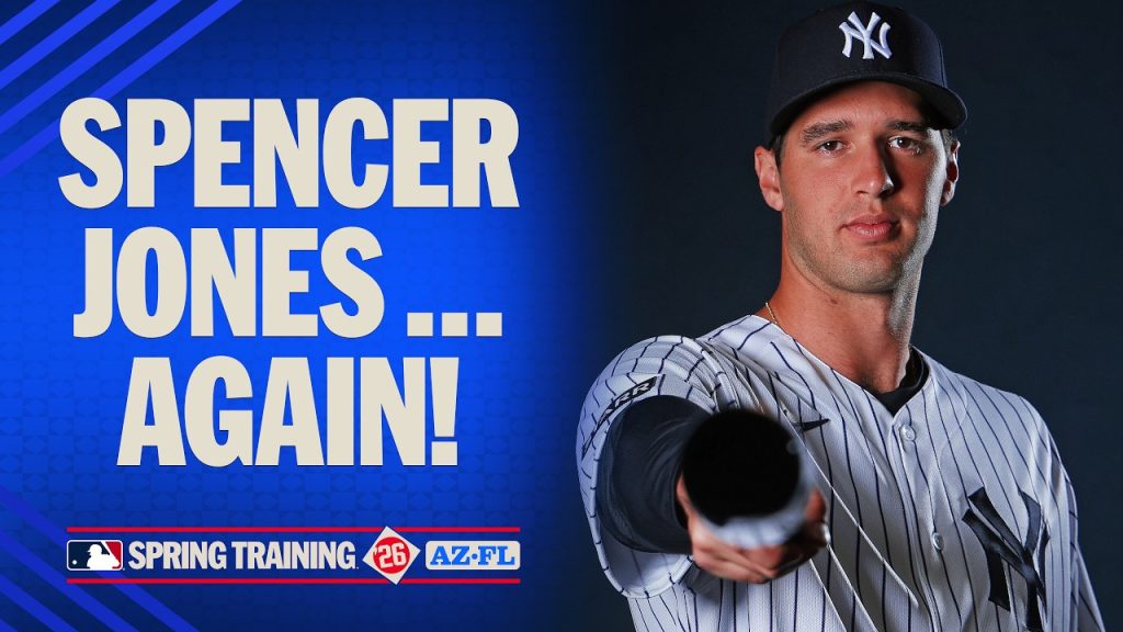 Spencer Jones homers AGAIN! (3rd home run during Spring Training for the Yankees’ No. 1 prospect) 😳