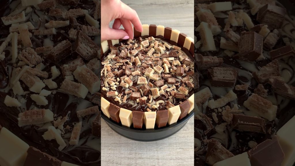 Milk & white KitKat cheesecake #recipe #food #recipe #cheesecake