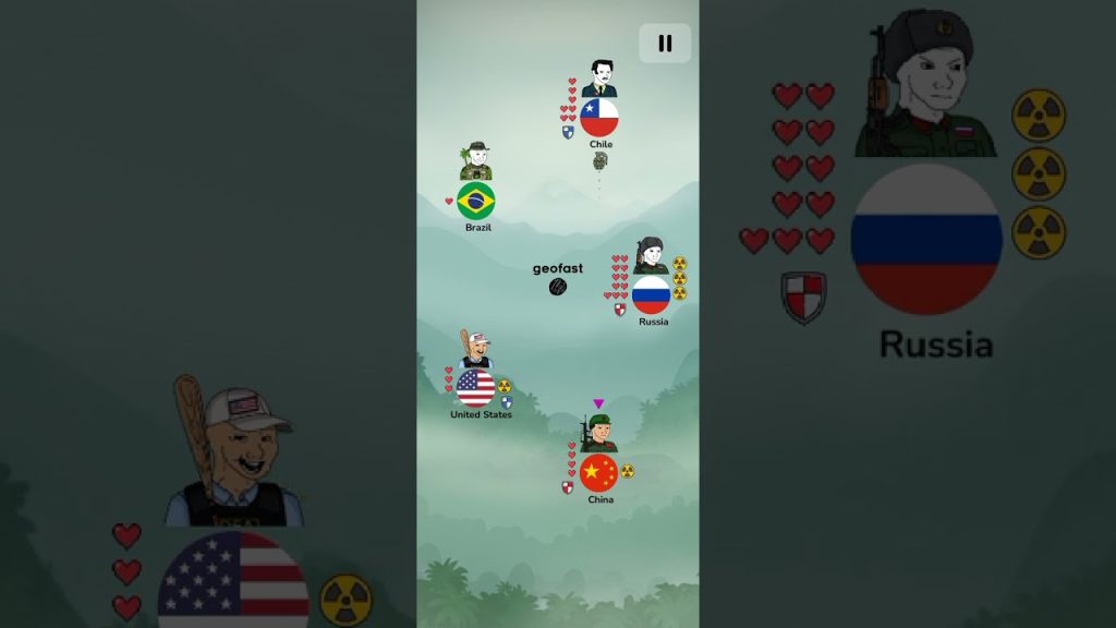 Brazil vs United States vs China vs Russia vs Chile #viral #gaming #shorts #countrywar #geofast