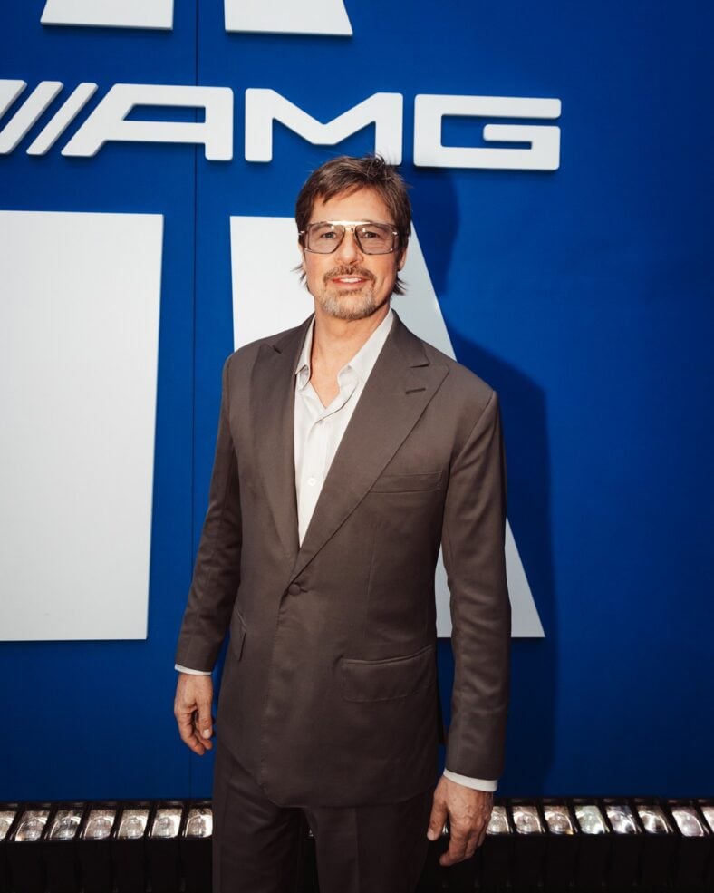 Brad Pitt, Jacob Elordi, & More Attend Mercedes-AMG’s Car Reveal on Los Angeles’ 6th Street Bridge