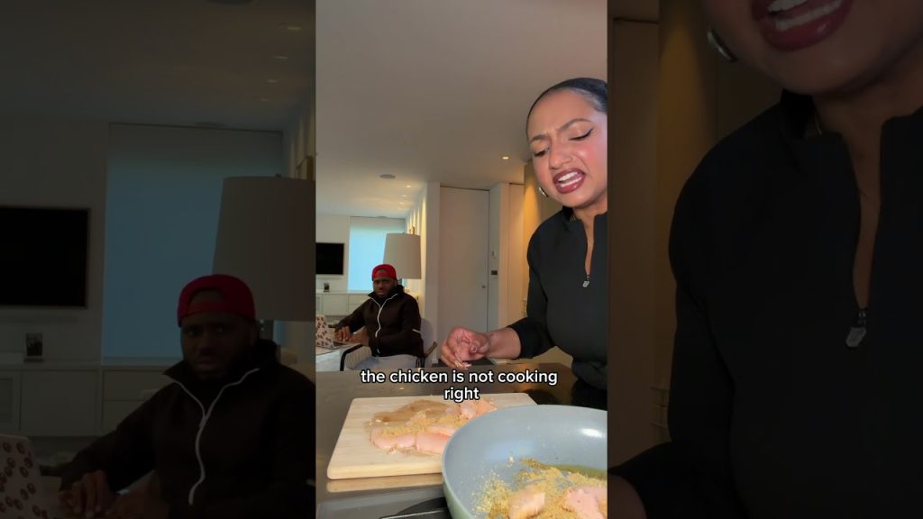 Eating RAW CHICKEN to get Hubby’s reaction… #comedy #couple #funny